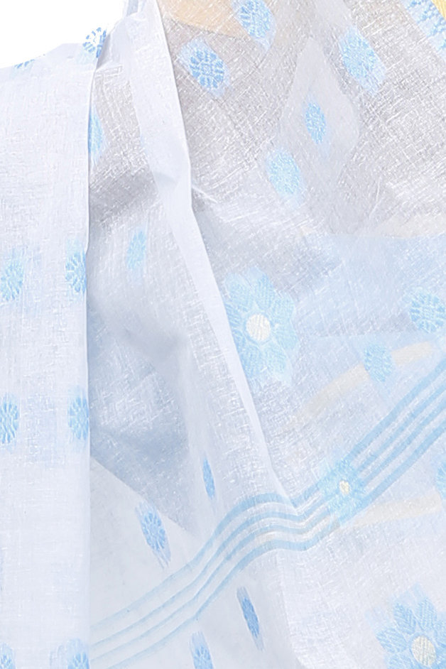 Sky Blue Pure Cotton BolLata_Tant Tant Saree (199)